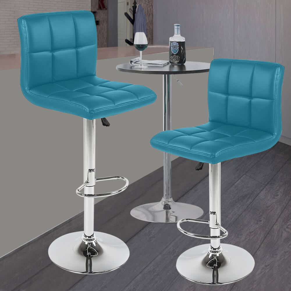 2x Levede PU Leather Swivel Bar Stools Kitchen Dining Chair Gas Lift Adjustable