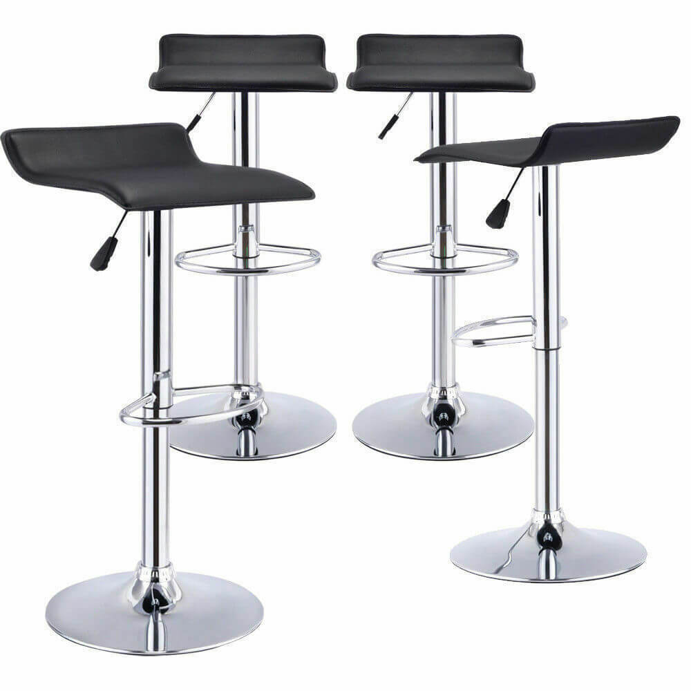 4x Levede PU Leather Swivel Bar Stools Kitchen Dining Chair Gas Lift Adjustable