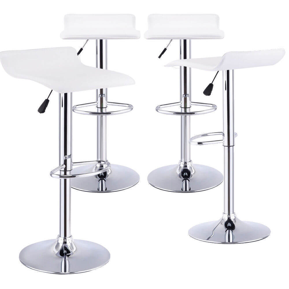 4x Levede PU Leather Swivel Bar Stools Kitchen Dining Chair Gas Lift Adjustable