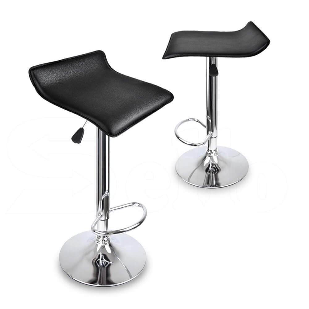 2x Levede PU Leather Swivel Bar Stools Kitchen Dining Chair Gas Lift Adjustable