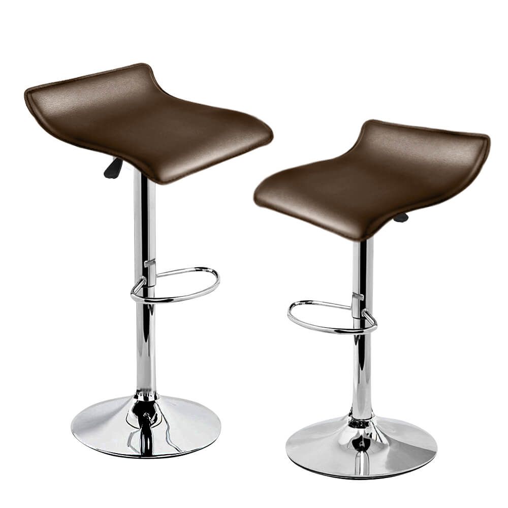 2x Levede PU Leather Swivel Bar Stools Kitchen Dining Chair Gas Lift Adjustable