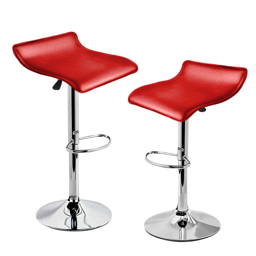 2x Levede PU Leather Swivel Bar Stools Kitchen Dining Chair Gas Lift Adjustable