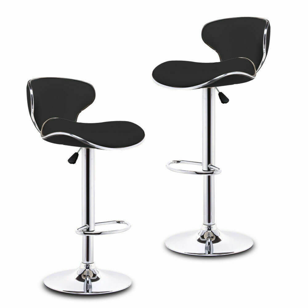 2x Levede PU Leather Swivel Bar Stools Kitchen Dining Chair Gas Lift Adjustable