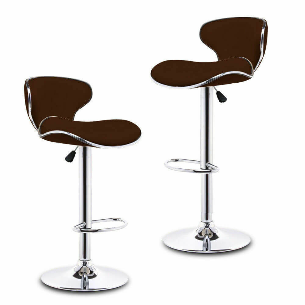 2x Levede PU Leather Swivel Bar Stools Kitchen Dining Chair Gas Lift Adjustable