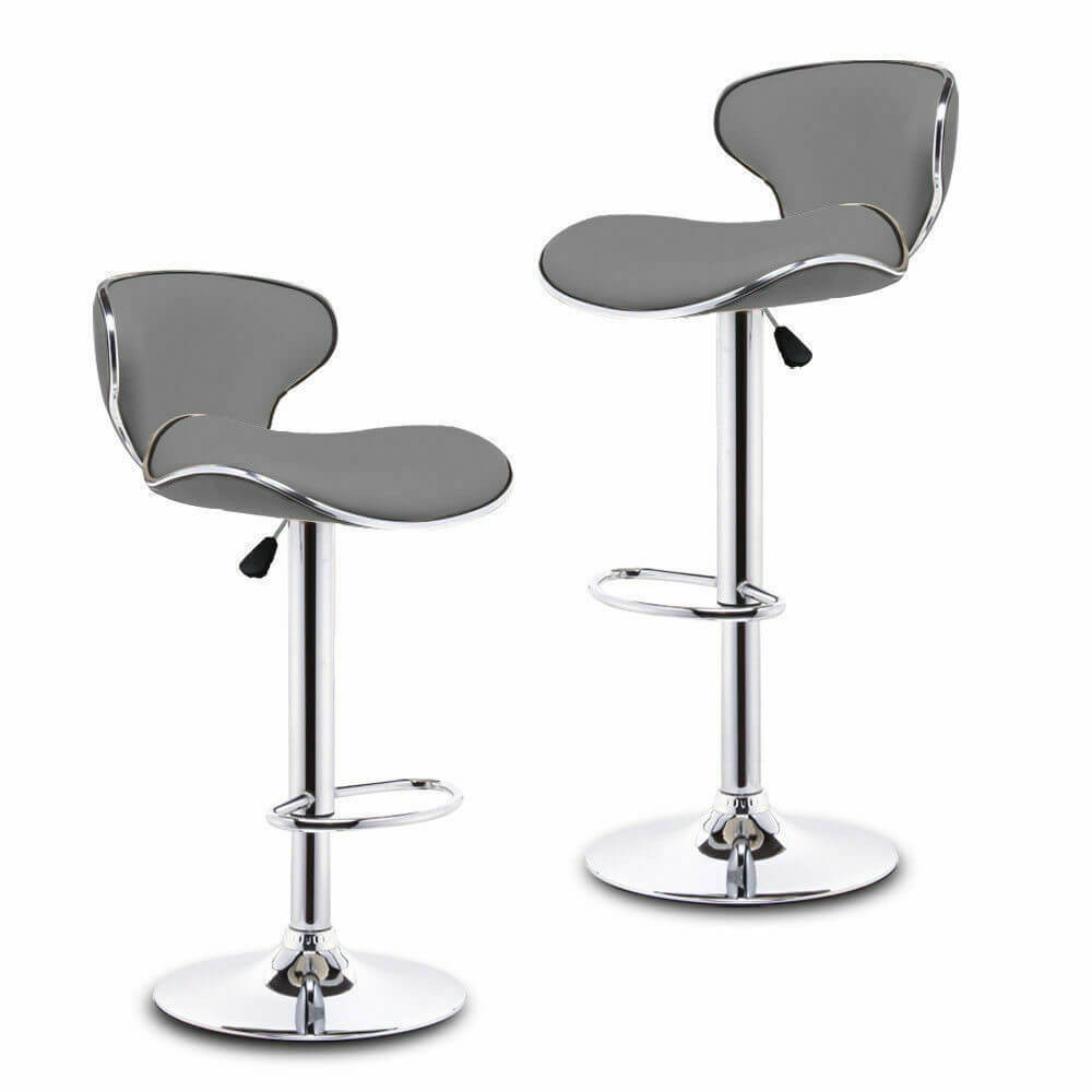 2x Levede PU Leather Swivel Bar Stools Kitchen Dining Chair Gas Lift Adjustable