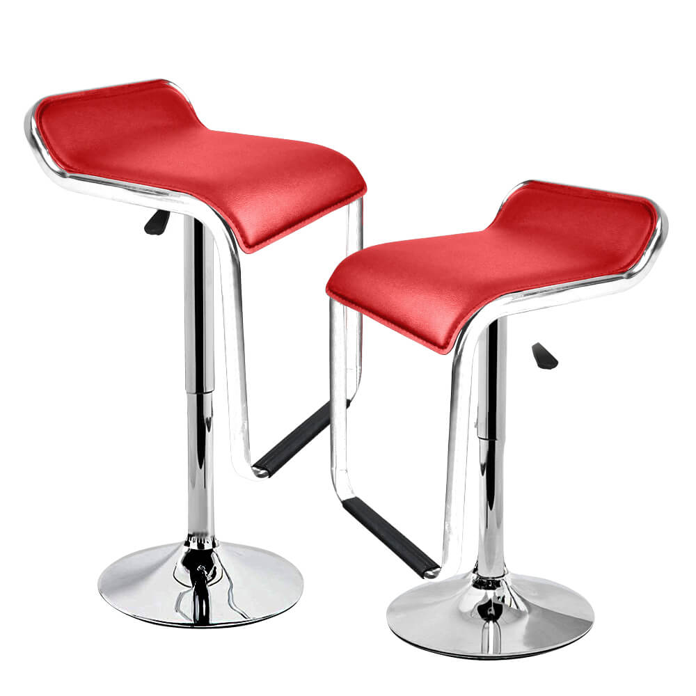 2x Levede PU Leather Swivel Bar Stools Kitchen Dining Chair Gas Lift Adjustable