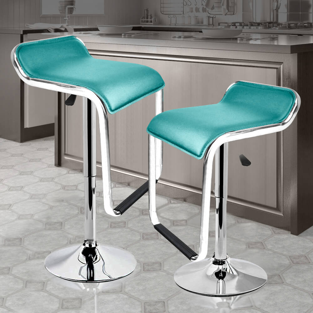 2x Levede PU Leather Swivel Bar Stools Kitchen Dining Chair Gas Lift Adjustable