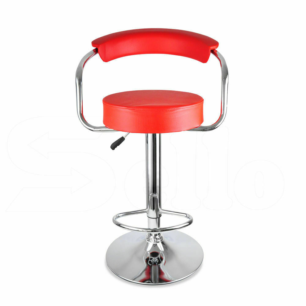 2x Levede PU Leather Swivel Bar Stool Kitchen Stool Dining Chair Barstools Red