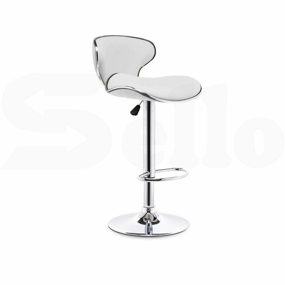 2x Levede PU Leather Swivel Bar Stool Kitchen Stool Dining Chair Barstools White