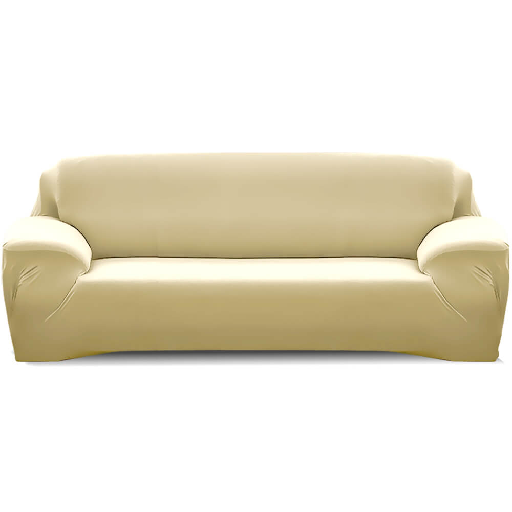 Easy Fit Stretch Couch Sofa Slipcovers Protectors Covers 3 Seater Cream