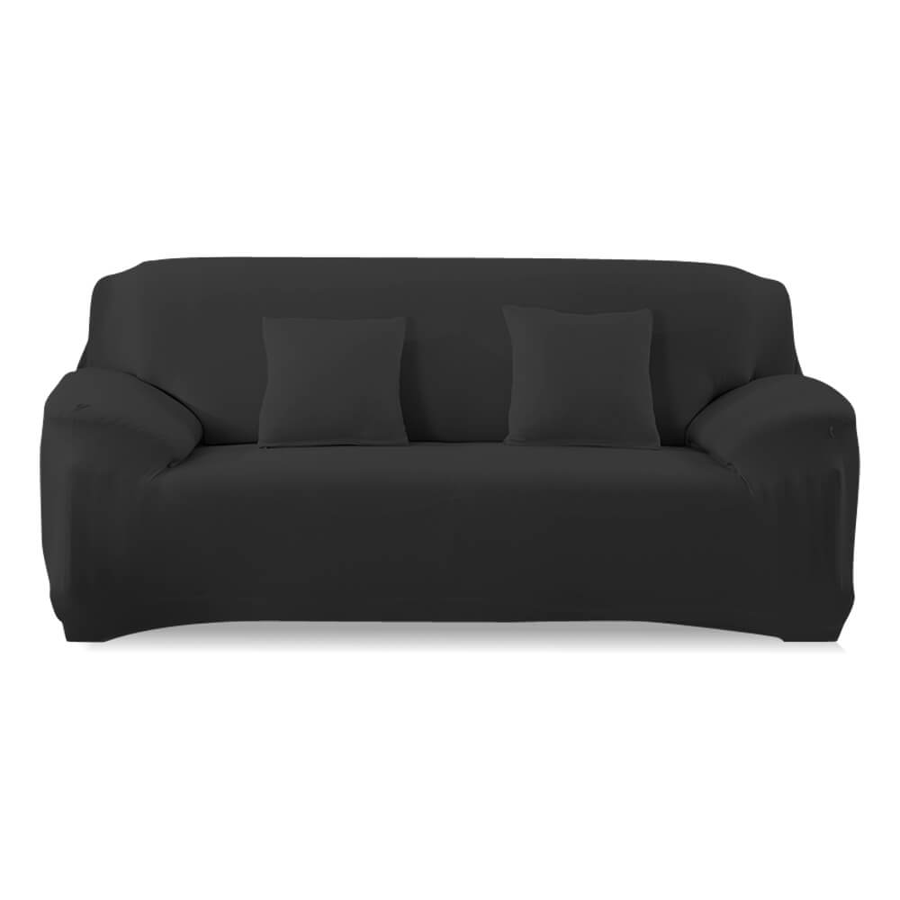 Easy Fit Stretch Couch Sofa Slipcovers Protectors Covers 2 Seater Black