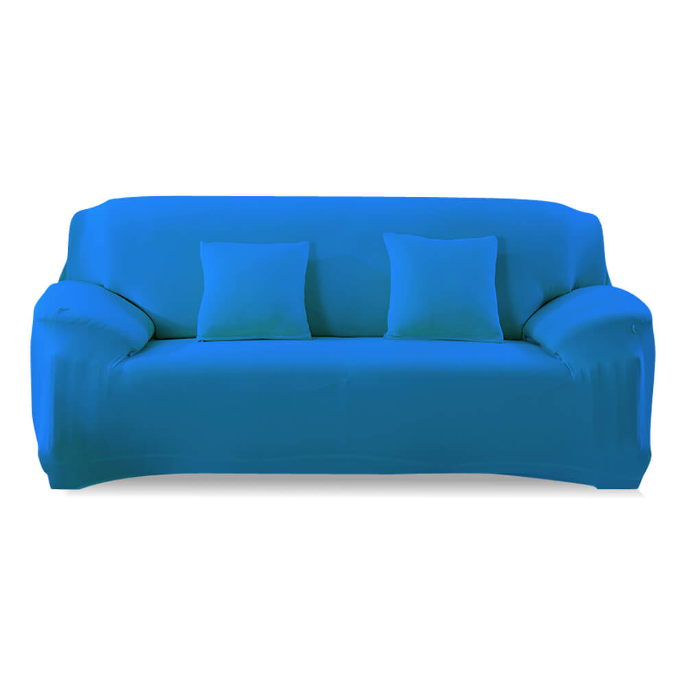 Easy Fit Stretch Couch Sofa Slipcovers Protectors Covers 2 Seater Blue