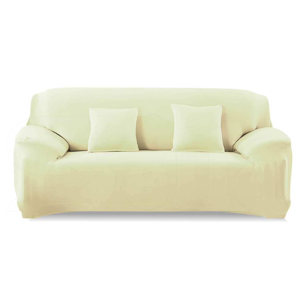 Easy Fit Stretch Couch Sofa Slipcovers Protectors Covers 2 Seater Cream