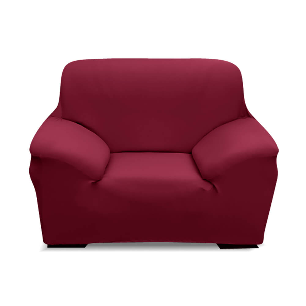 Easy Fit Stretch Couch Sofa Slipcovers Protectors Covers 1 Seater Burgundy