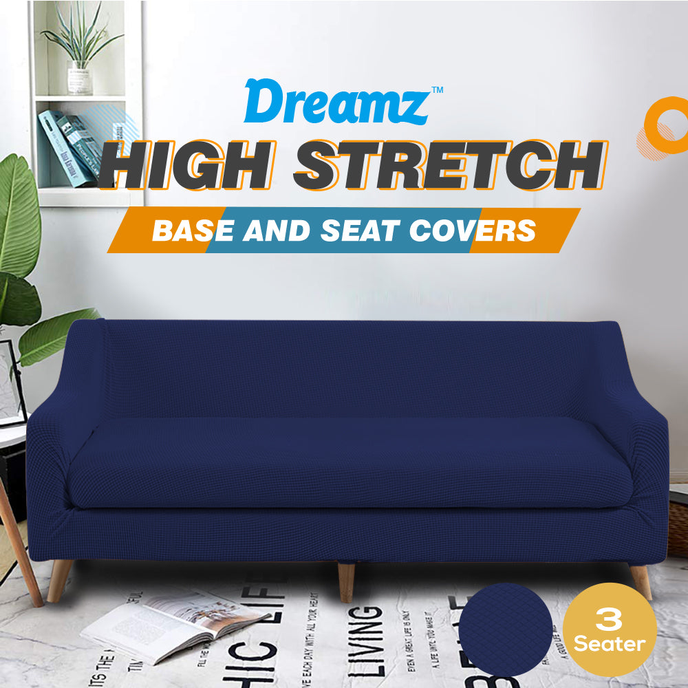 DreamZ Couch Sofa Seat Covers Stretch Protectors Slipcovers 3 Seater Navy