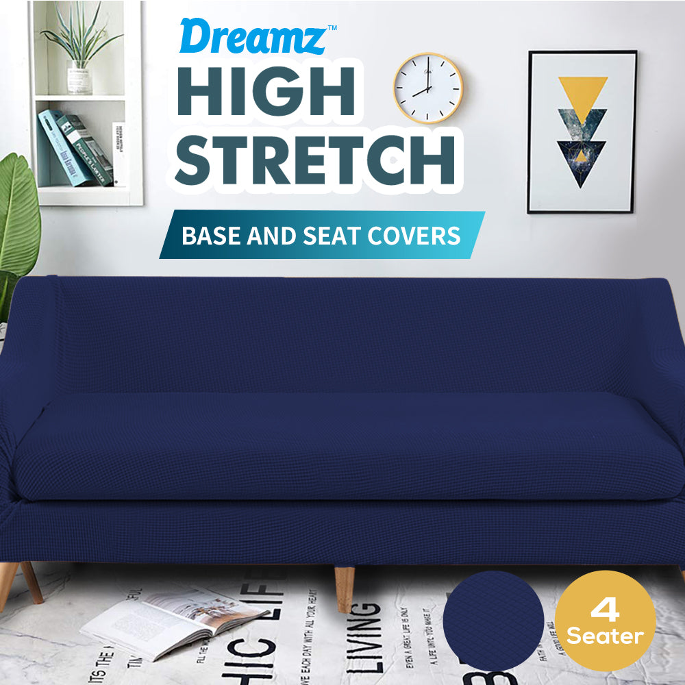 DreamZ Couch Sofa Seat Covers Stretch Protectors Slipcovers 4 Seater Navy