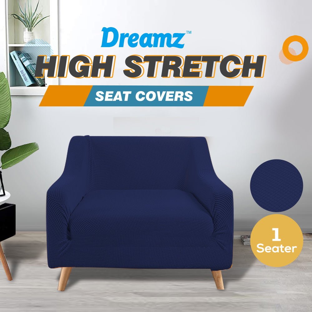 DreamZ Couch Stretch Sofa Lounge Cover Protector Slipcover 1 Seater Navy