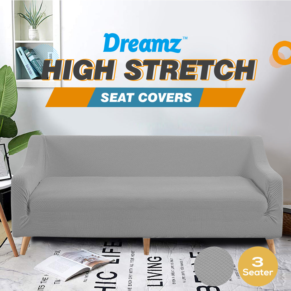 DreamZ Sofa Cover Couch Stretch  Lounge Protector Slipcover 3 Seater Grey