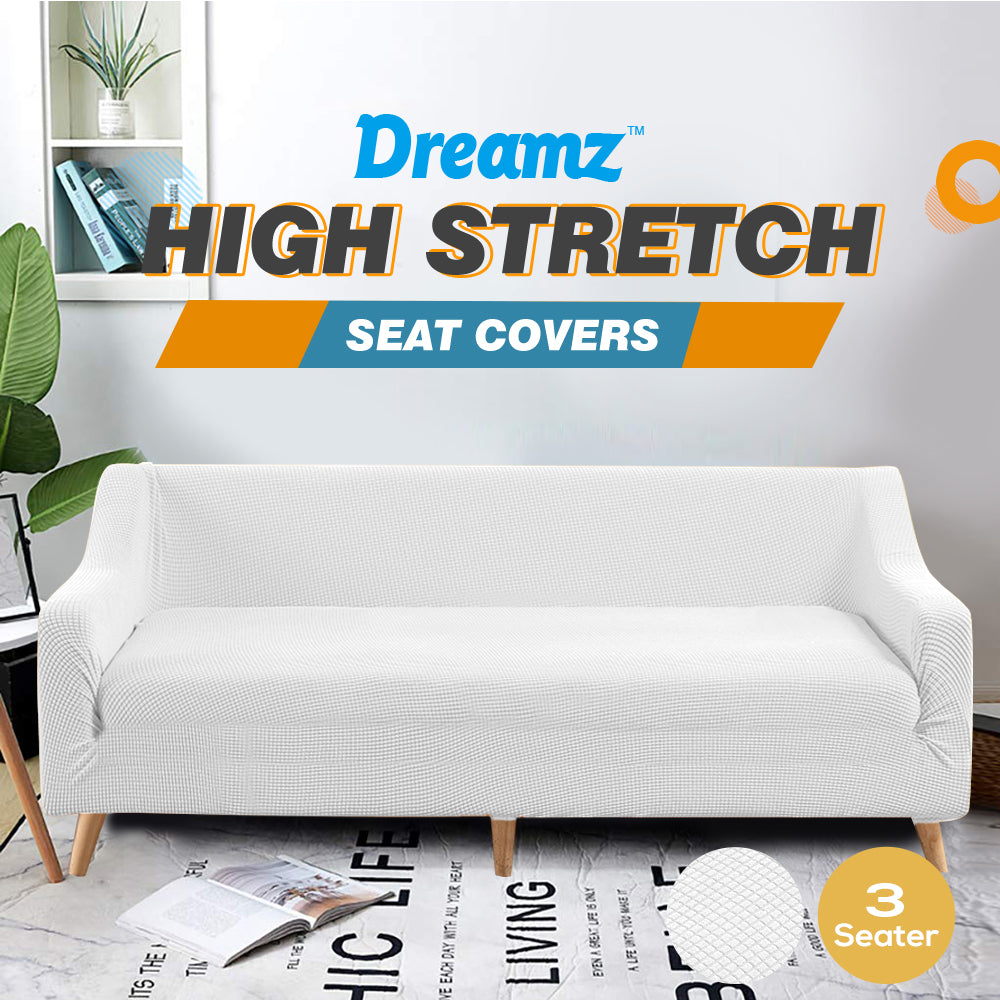 DreamZ Sofa Cover Couch Stretch Lounge Protector Slipcover 3 Seater Off White