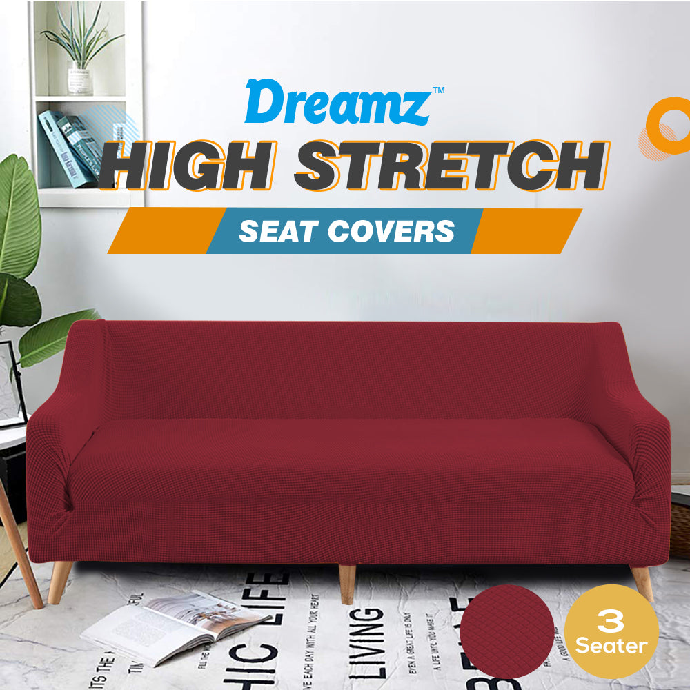 DreamZ Couch Stretch Sofa Lounge Cover Protector Slipcover 3 Seater Wine