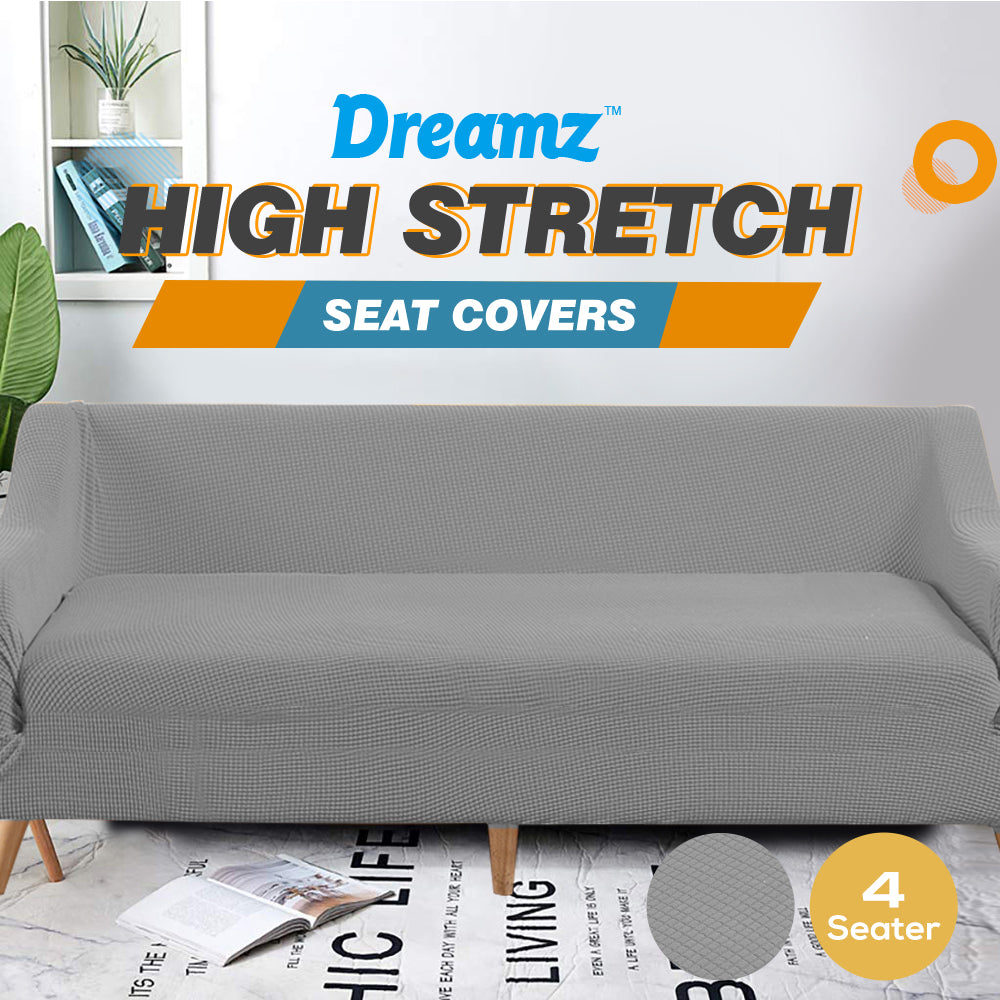 DreamZ Couch Stretch Sofa Lounge Cover Protector Slipcover 4 Seater Grey