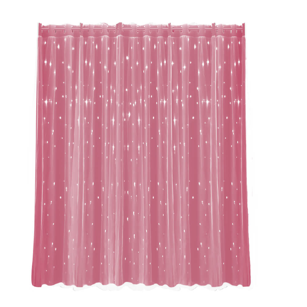 DreamZ Blockout Curtain Star Blackout Curtains Eyelet Darkening Fabric Pair Pink