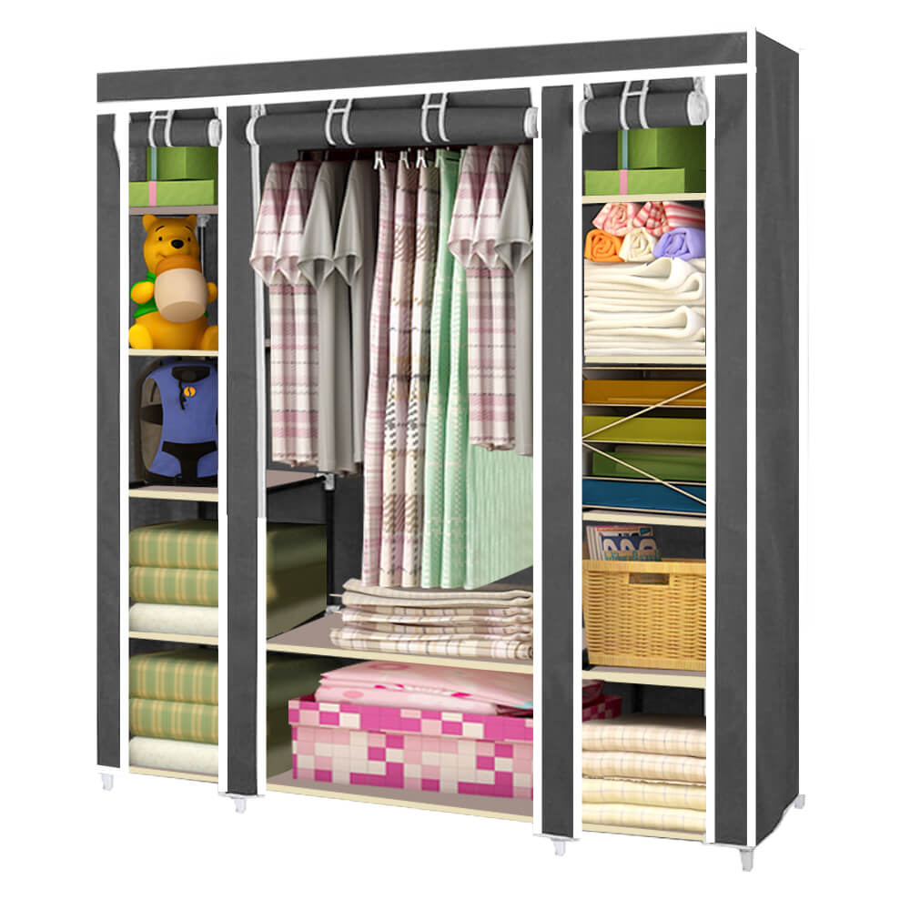 Large Portable Clothes Closet Wardrobe Storage Organiser with Shelves