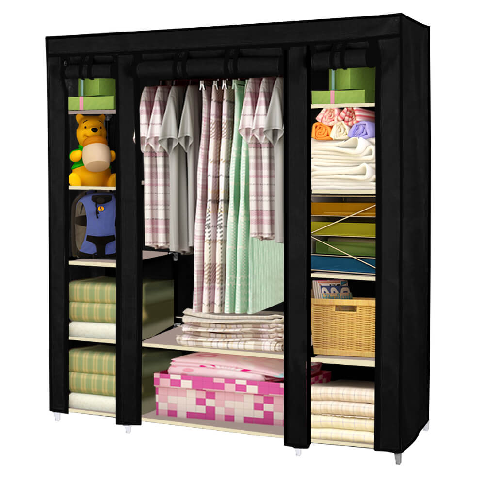 Large Portable Clothes Closet Wardrobe Storage Organiser with Shelves