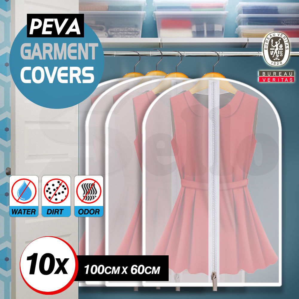 10x Suit Cover Bags Jacket Garment Storage Clothes Dress Coat Protector 100x60cm