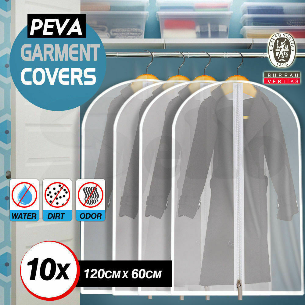 10x Suit Cover Bags Jacket Garment Storage Clothes Dress Coat Protector 120x60cm