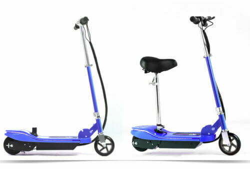 Monvelo Folding Electric Scooter LED Portable Commuter Adults Kids e-Bike Blue