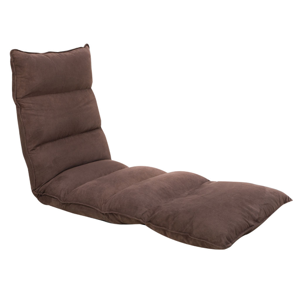 Adjustable Cushioned Floor Lounge Chair 174 x 56 x 15cm - Brown