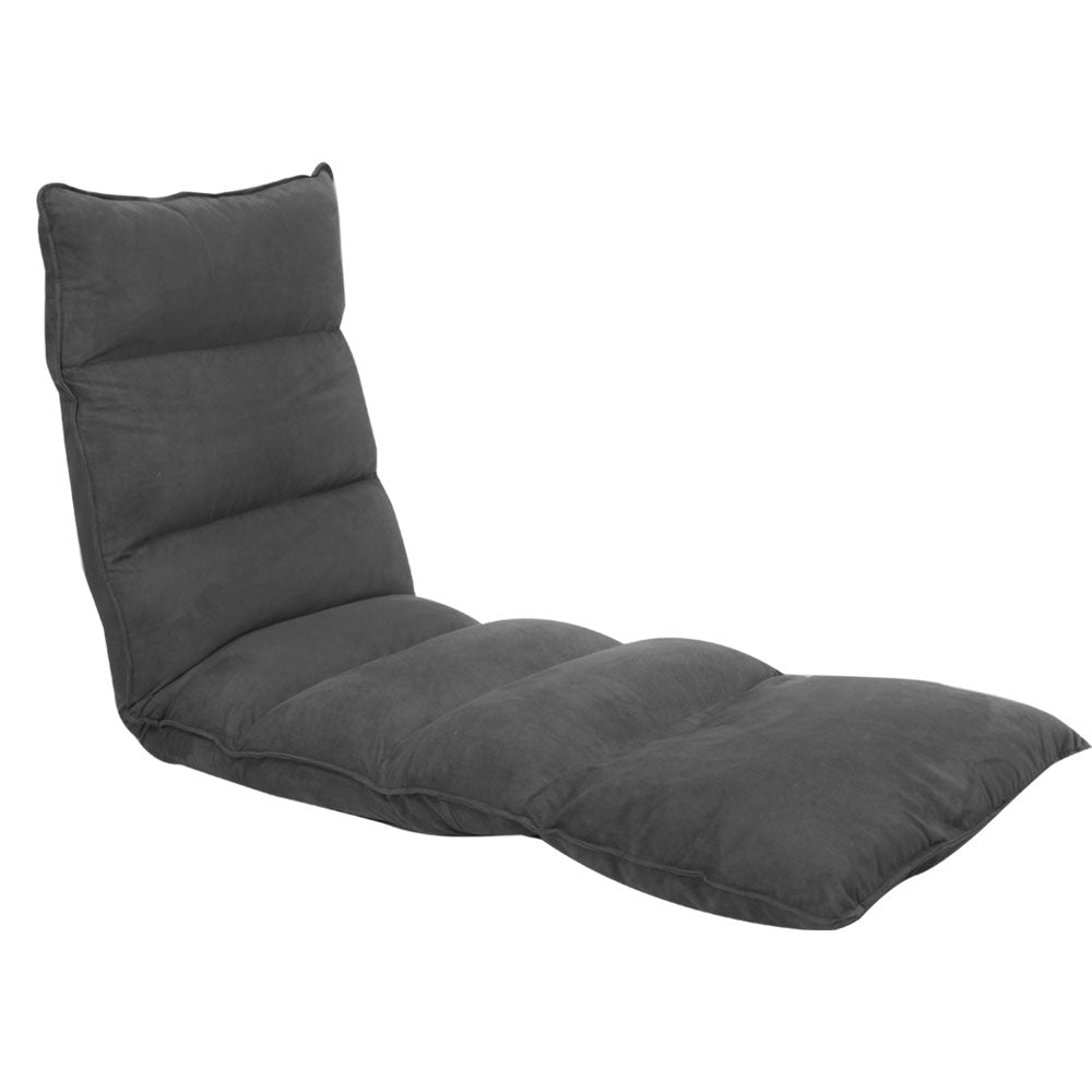 Adjustable Cushioned Floor Lounge Chair 174 x 56 x 15cm - Charcoal
