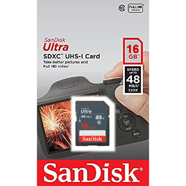 SDSDUNB-016G: SANDISK 16GB SDHC Class 10 Ultra  48MB/S