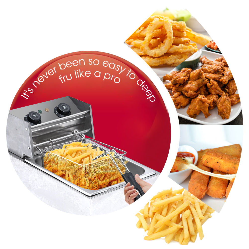 Spector 2500W 10L Electric Deep Fryer Commercial Frying Basket Chip Cooker