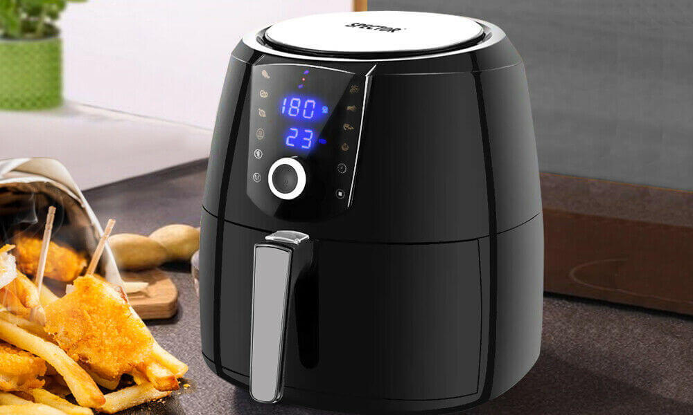 Spector New 7L Air Fryer LCD Health Cooker Low Oil Rapid Deep Frying 1800W Black