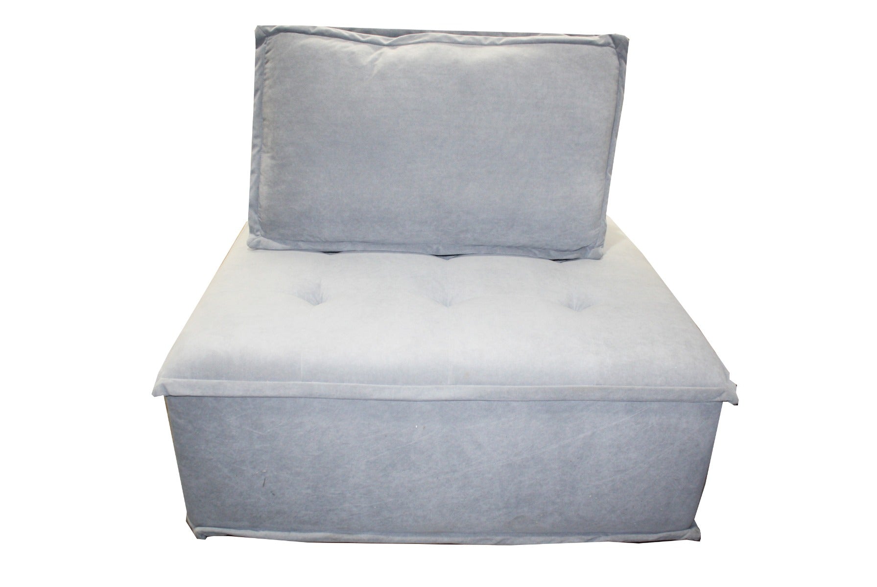 Leon Armless Sofa Chair Sectional Light Grey Fabric