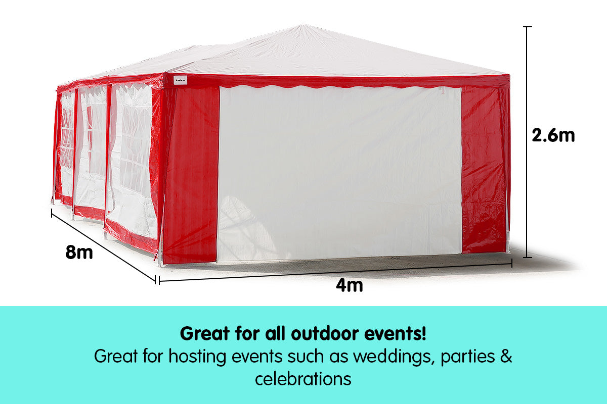4x8 Outdoor Event Wedding Marquee Tent Red+White