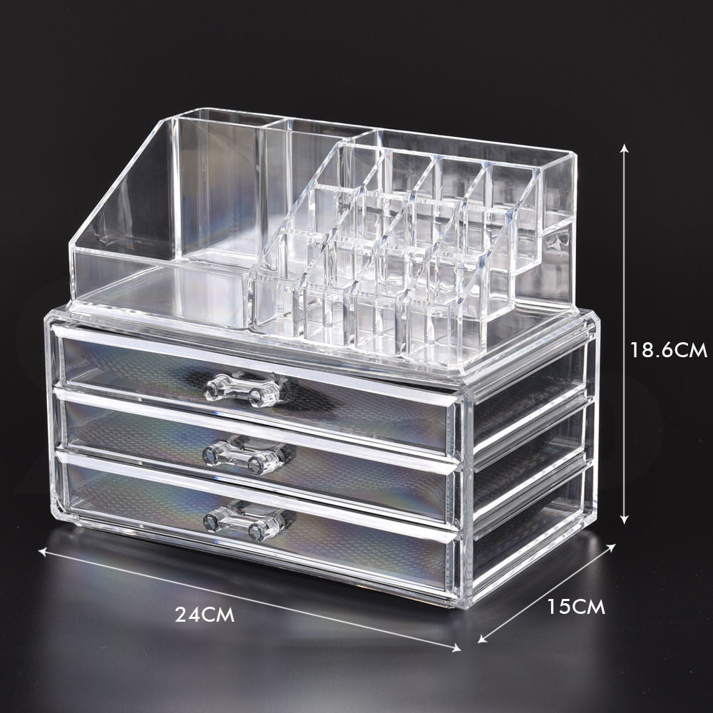 Acrylic Makeup Cosmetic Holder Jewellery Case Storage Organizer Box Drawers