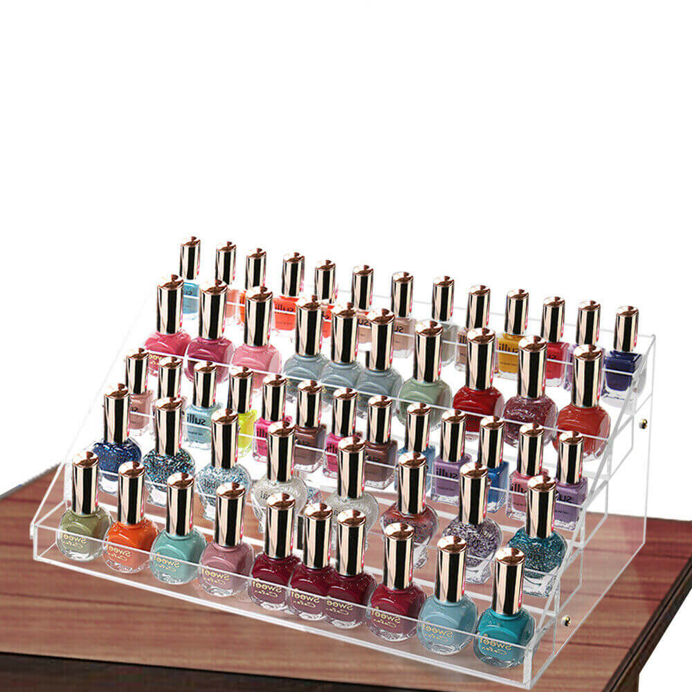 5 Tier Clear Acrylic Nail Polish Varnish Cosmetics Display Stand Rack Organiser