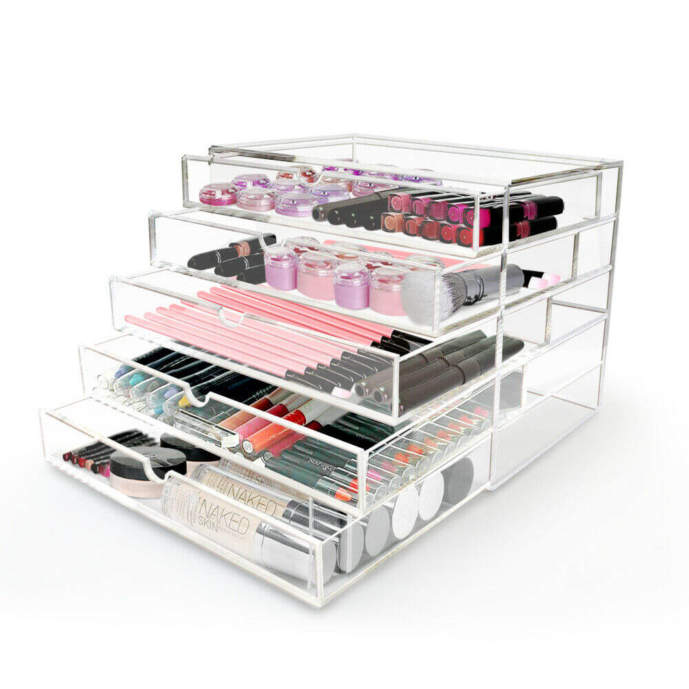 5 Tier Clear Acrylic Nail Polish Varnish Cosmetics Display Stand Rack Organiser