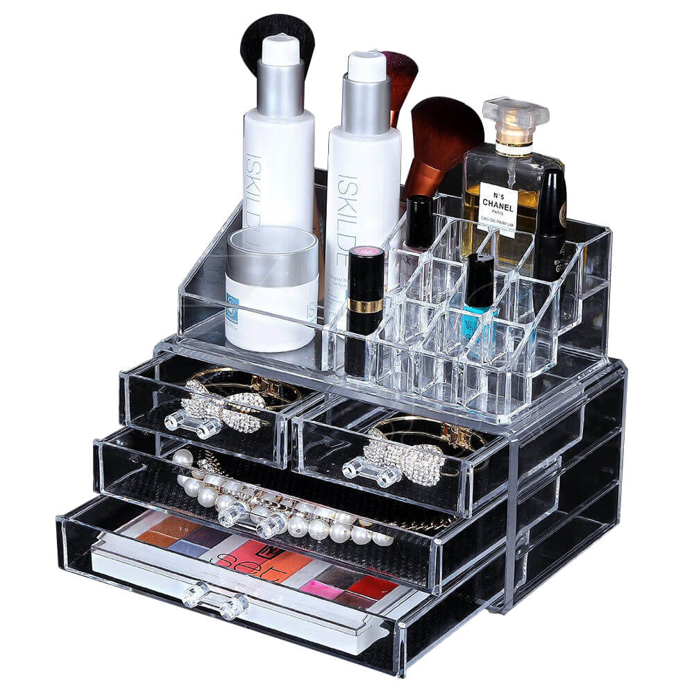 6 Tier Clear Acrylic Nail Polish Varnish Cosmetics Display Stand Rack Organiser