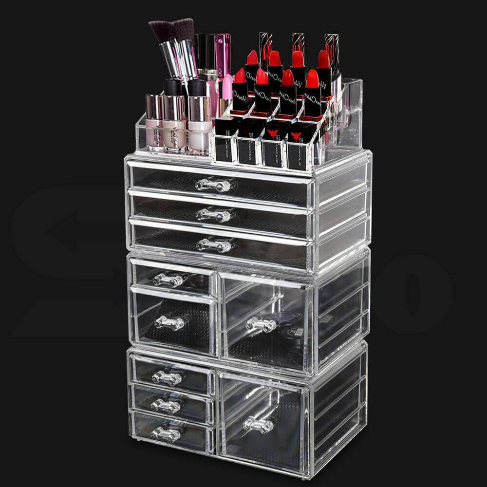 9 Drawer Clear Acrylic Cosmetic Makeup Organizer Jewellery Storage Box-Store Zone-Online Shopping Store Melbourne Australia