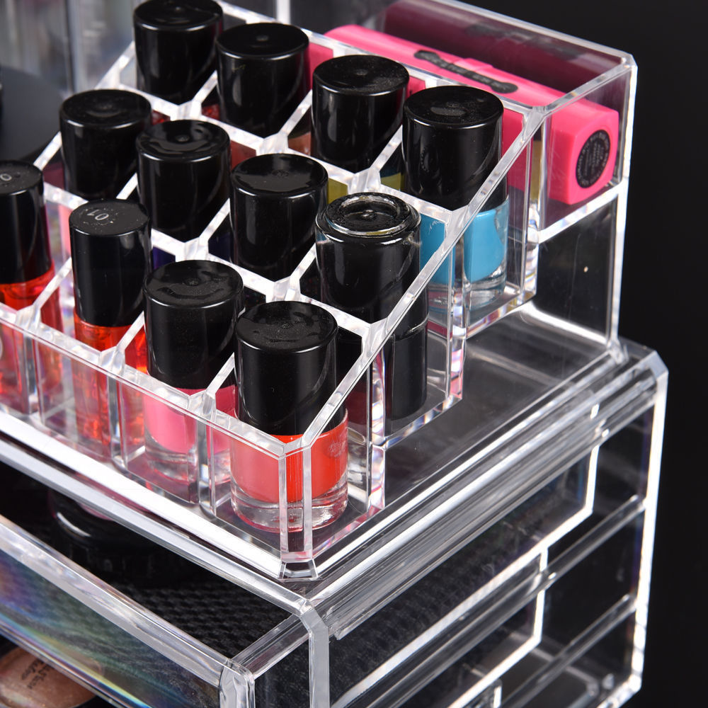 Acrylic Makeup Cosmetic Holder Jewellery Case Storage Organizer Box Drawers