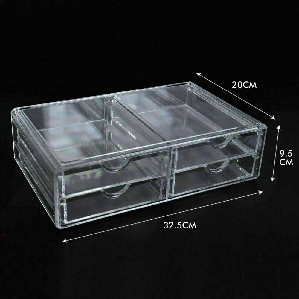 Cosmetic Organizer Clear Acrylic Jewellery Box Makeup Storage Case Drawers