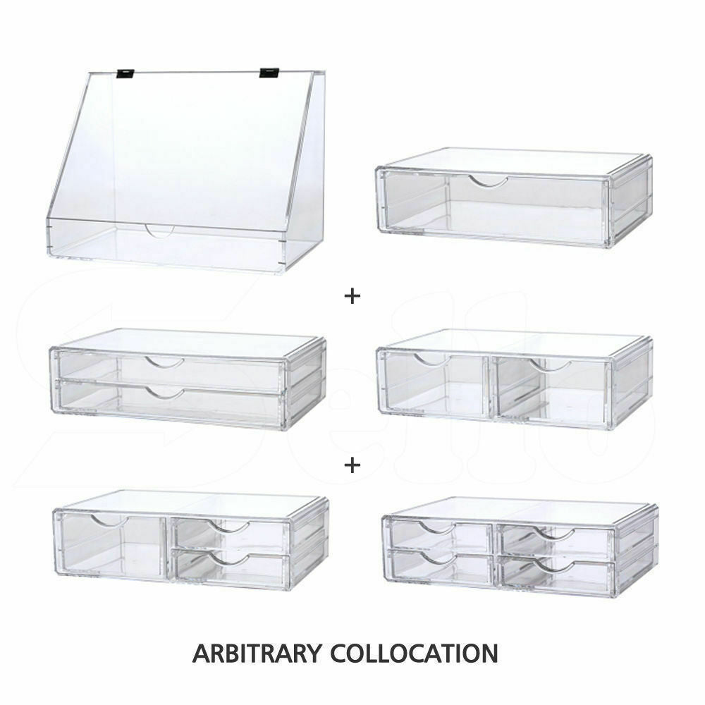 Cosmetic Organizer Clear Acrylic Jewellery Box Makeup Storage Case Drawers