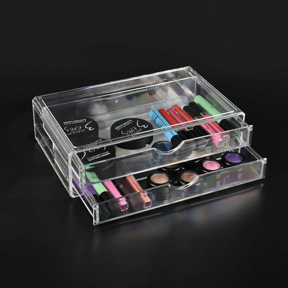 Cosmetic Organizer Clear Acrylic Jewellery Box Makeup Storage Case Drawers