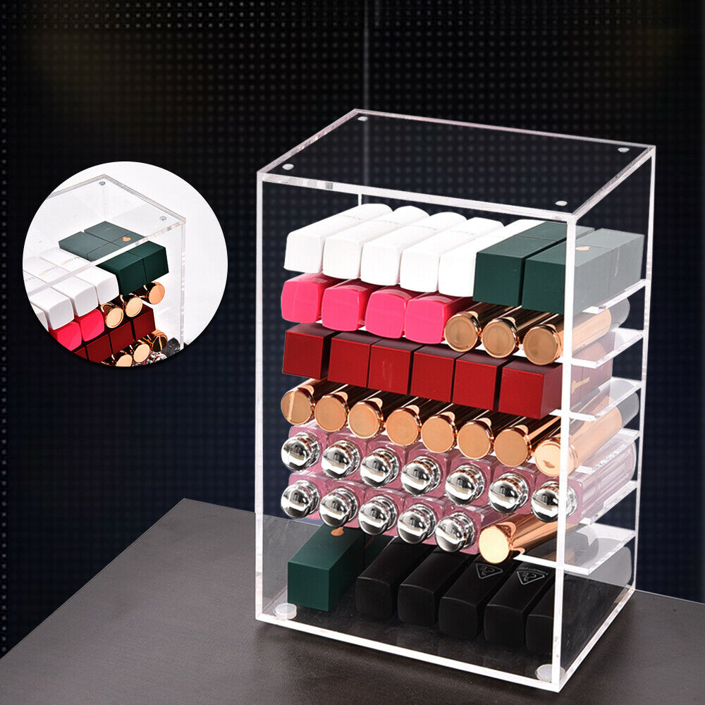 Acrylic Lipstick Tower Stand Cosmetic Makeup Holder Organizer Display Storage