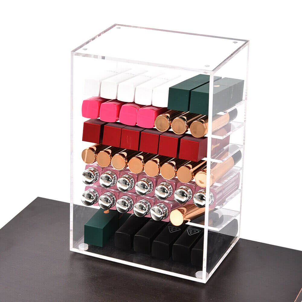 Acrylic Lipstick Tower Stand Cosmetic Makeup Holder Organizer Display Storage