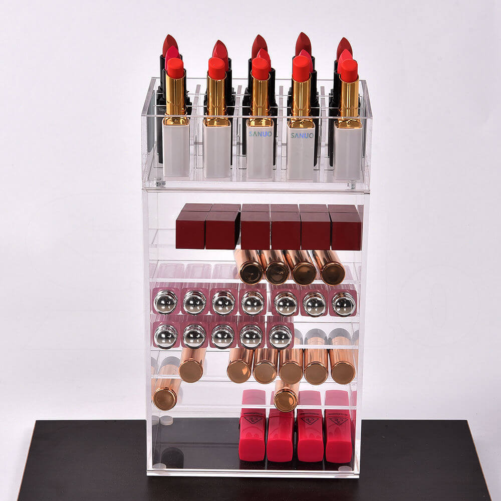 Acrylic Lipstick Tower Stand Cosmetic Makeup Holder Organizer Display Storage